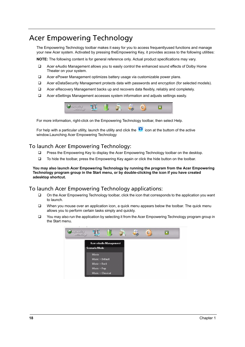 Acer empowering technology | Aspire Digital 8930 User Manual | Page 24 / 118