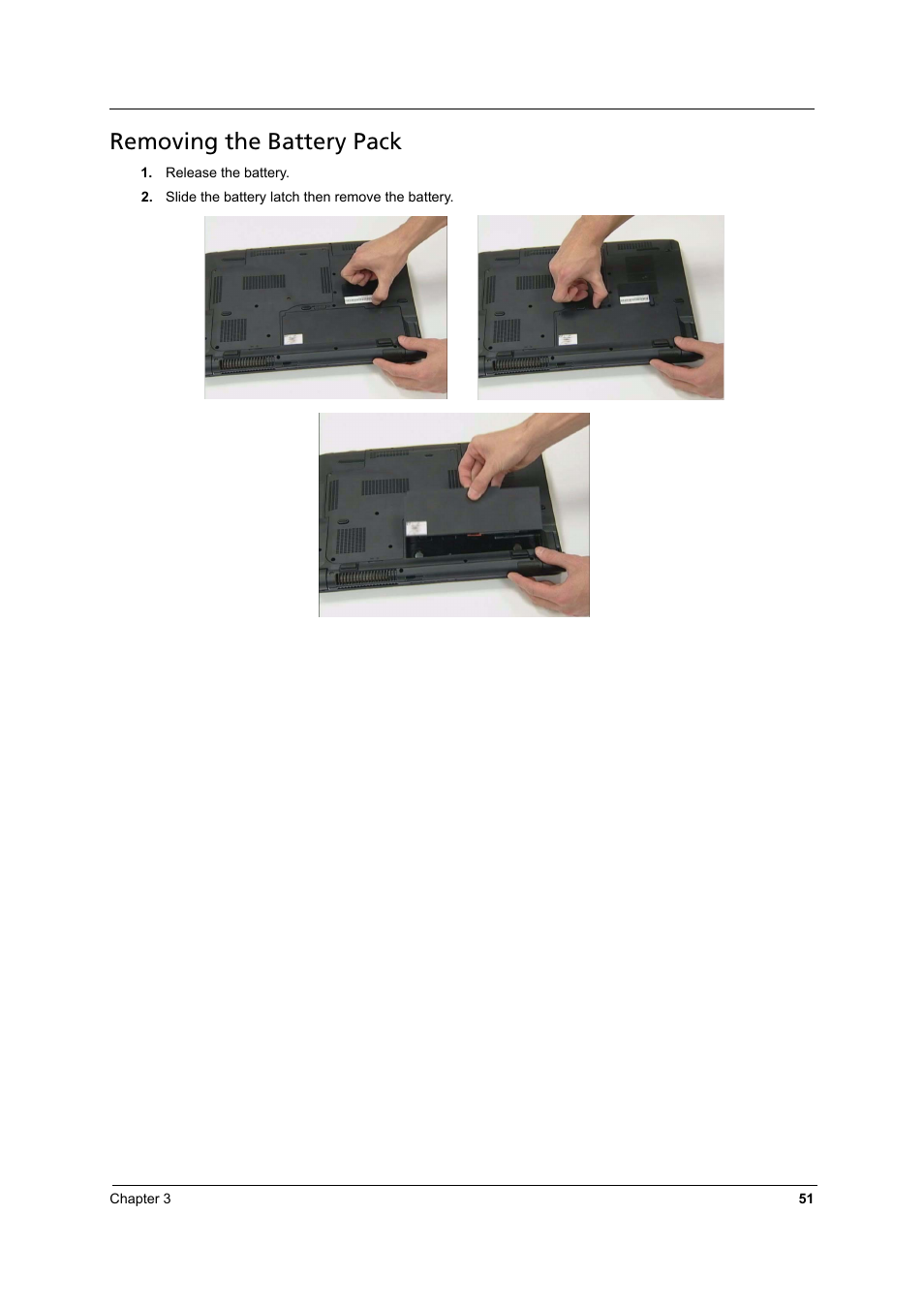 Removing the battery pack | Aspire Digital 8930 User Manual | Page 57 / 118