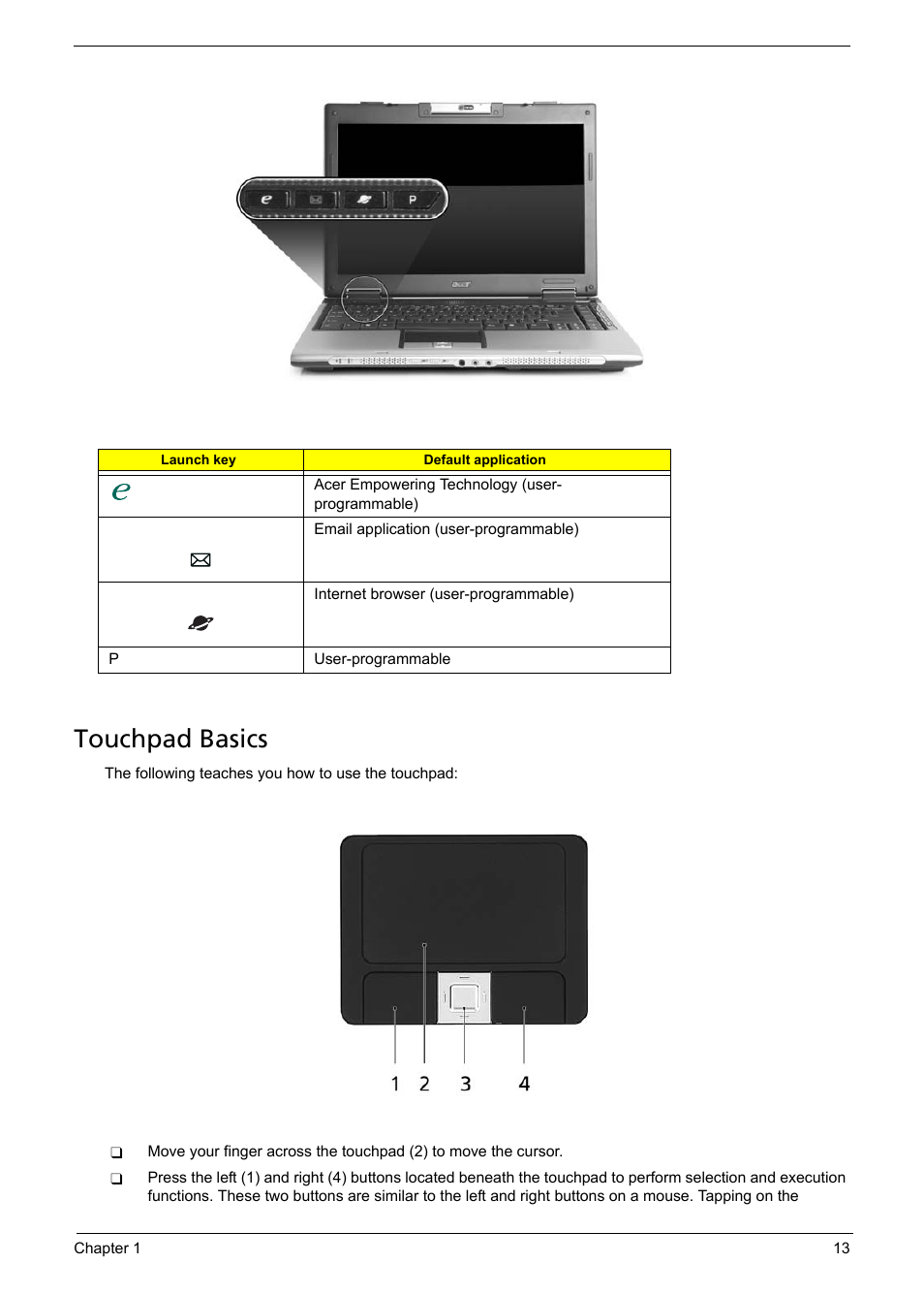 Touchpad basics | Aspire Digital 5050 User Manual | Page 21 / 157