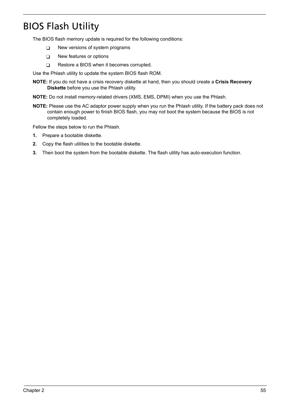 Bios flash utility | Aspire Digital 5050 User Manual | Page 63 / 157