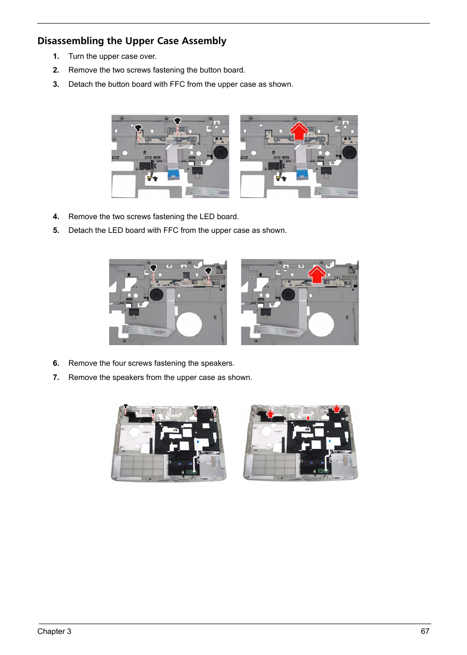 Disassembling the upper case assembly | Aspire Digital 7520 User Manual | Page 73 / 106