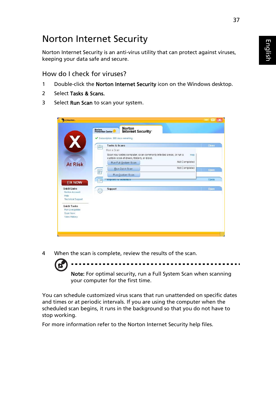 Norton internet security | Aspire Digital 2420 User Manual | Page 59 / 112