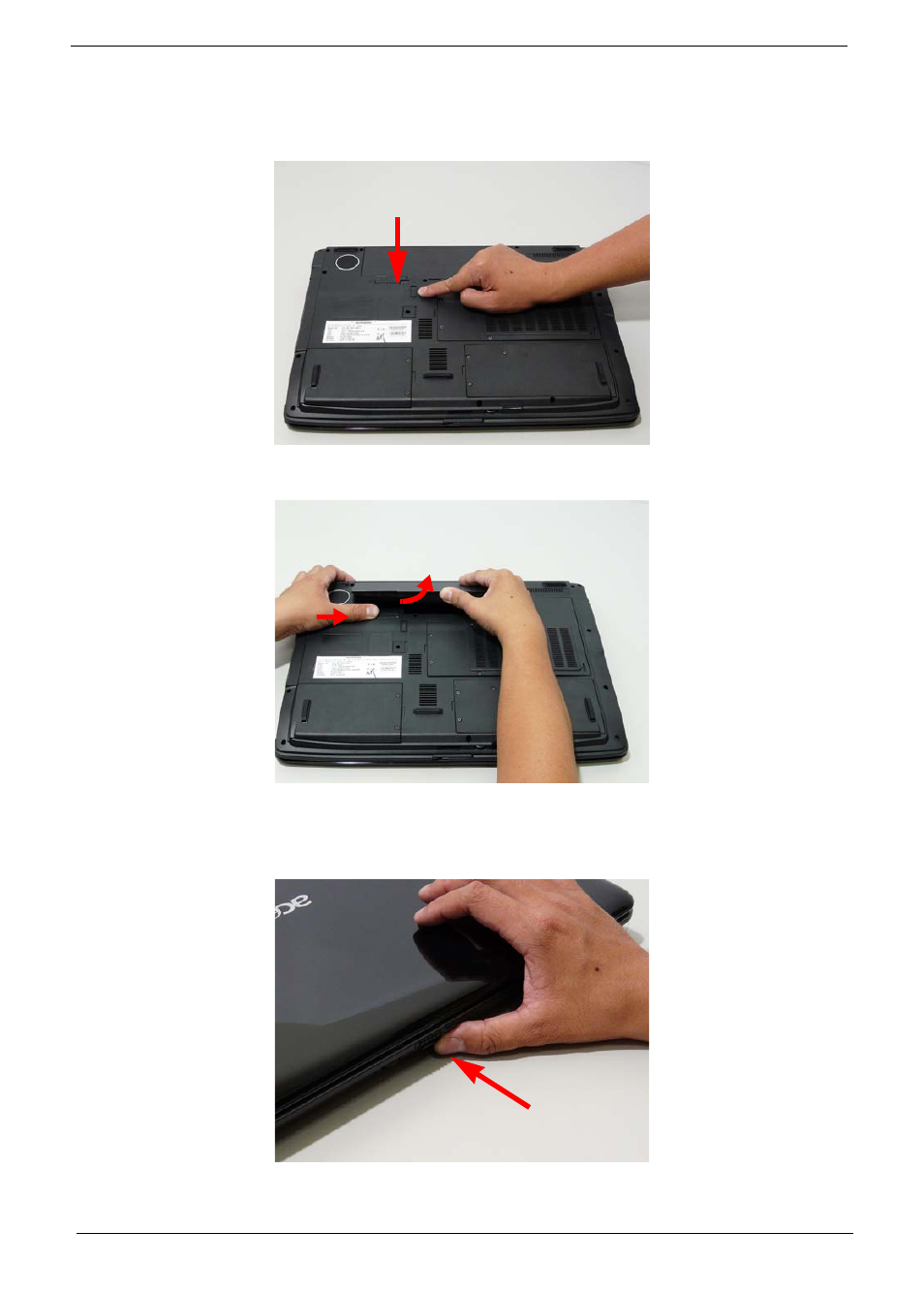 Removing the battery pack, Removing the sd dummy card | Aspire Digital 7530G User Manual | Page 58 / 208