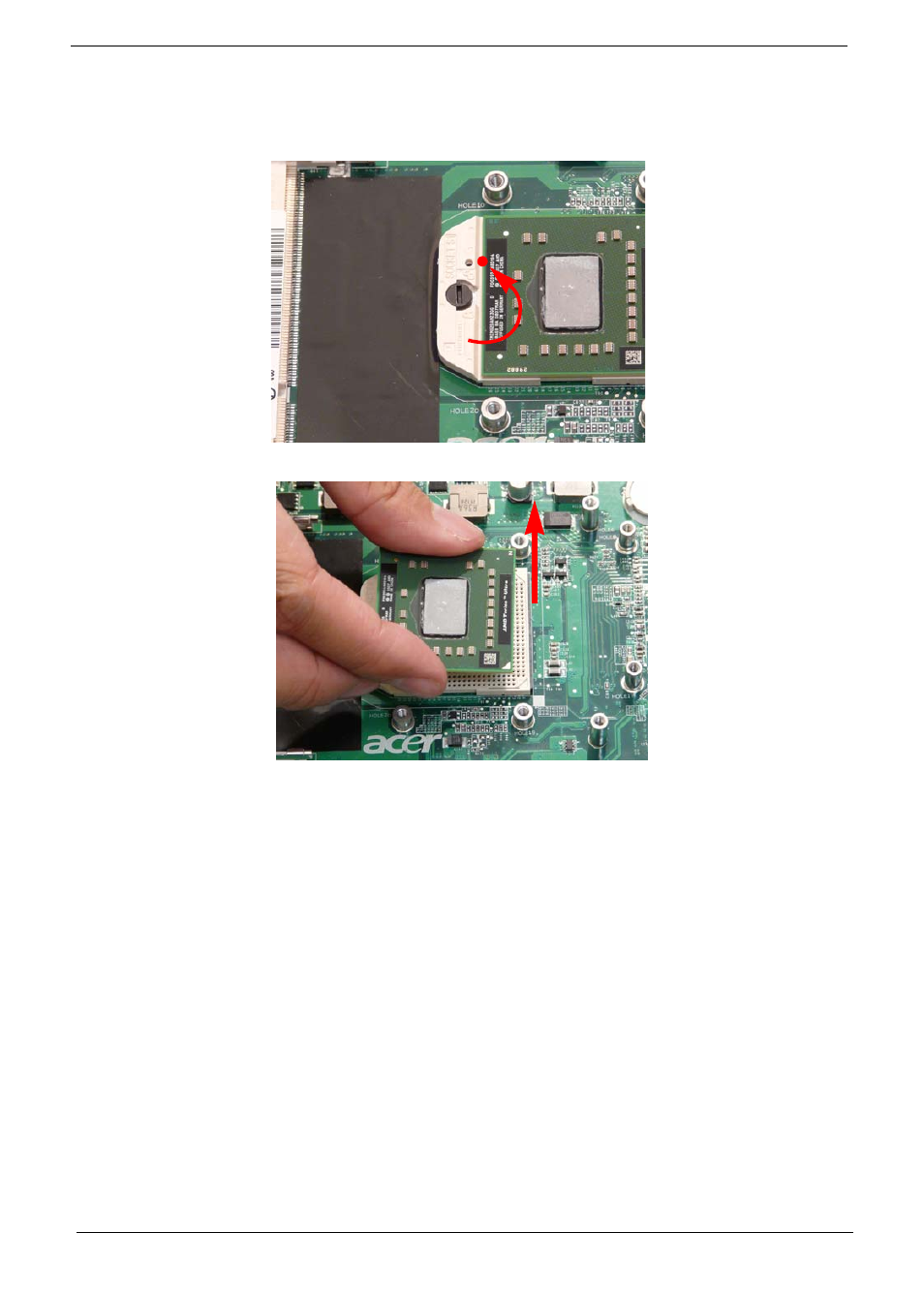 Removing the cpu | Aspire Digital 7530G User Manual | Page 98 / 208