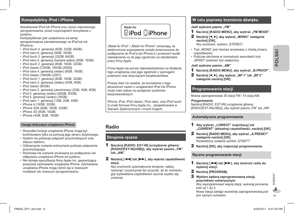 Radio | Panasonic SCPM500EP User Manual | Page 19 / 72