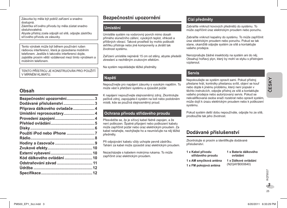 Panasonic SCPM500EP User Manual | Page 25 / 72