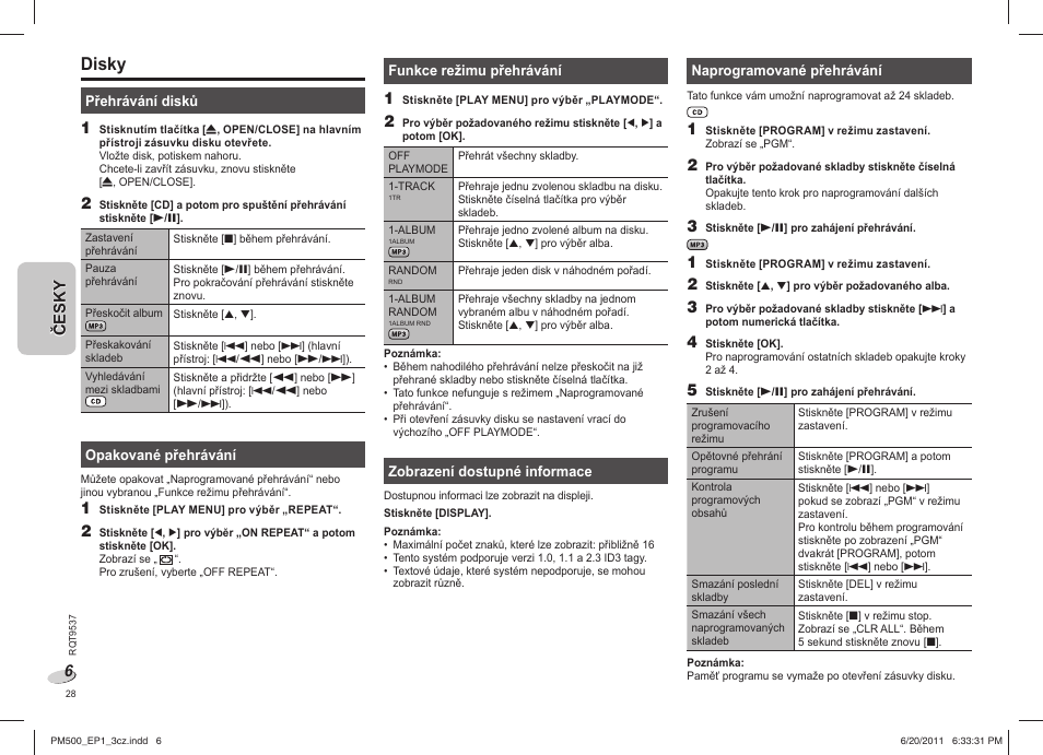 Disky | Panasonic SCPM500EP User Manual | Page 28 / 72