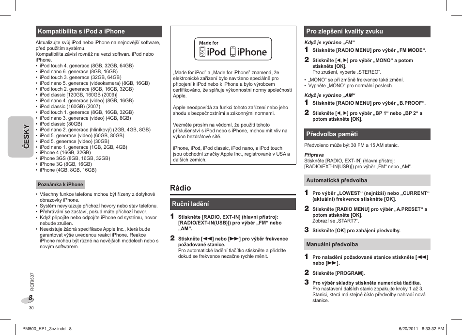Rádio | Panasonic SCPM500EP User Manual | Page 30 / 72