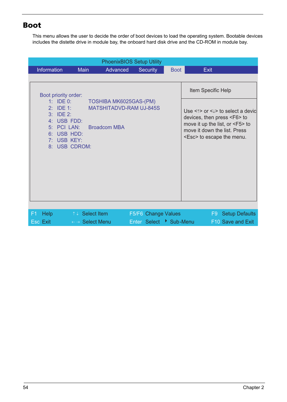 Boot | Aspire Digital Aspire Travelemate 5680 User Manual | Page 62 / 167