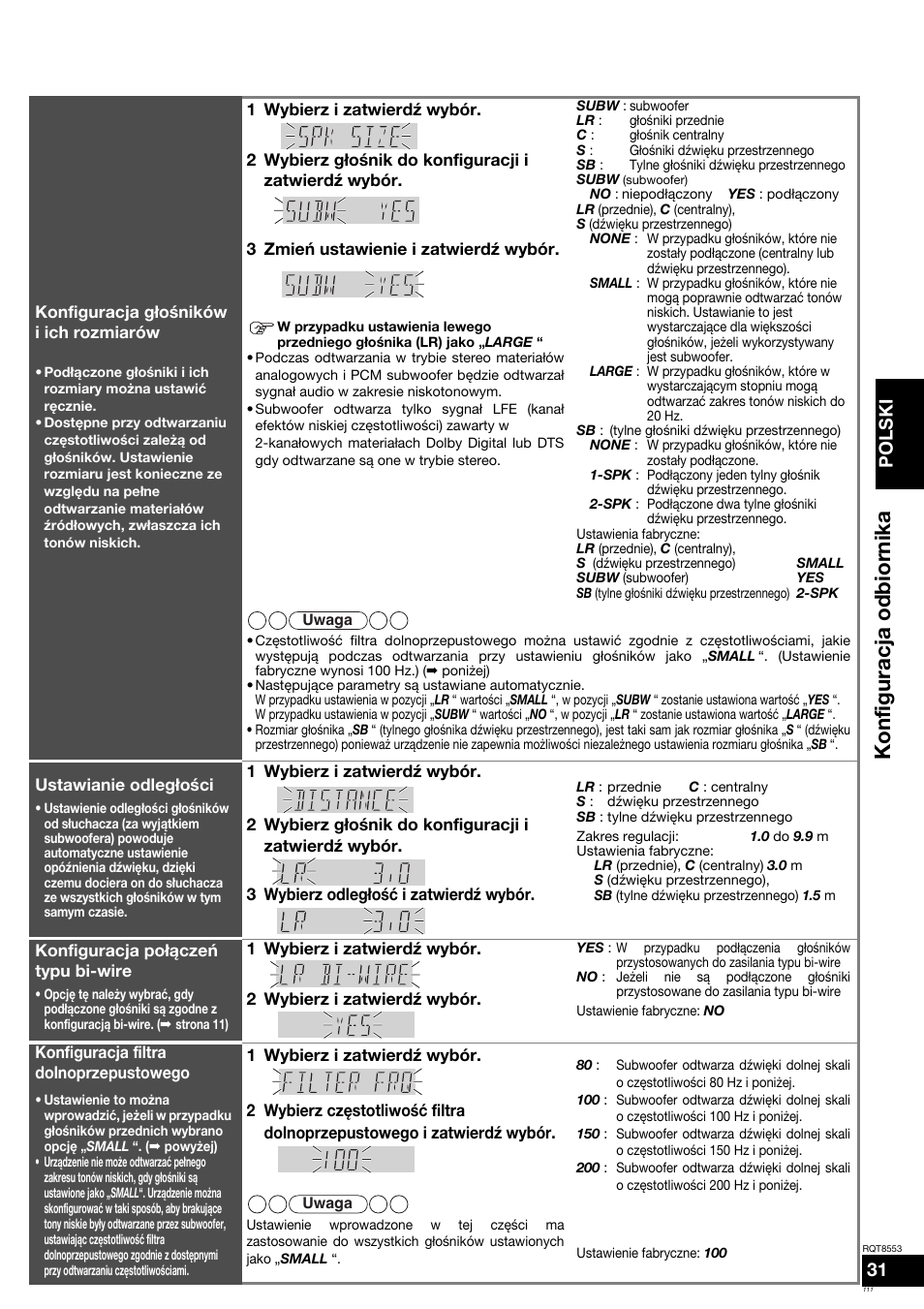 Konfiguracja odbi ornika, Polski | Panasonic SAXR57 User Manual | Page 111 / 160