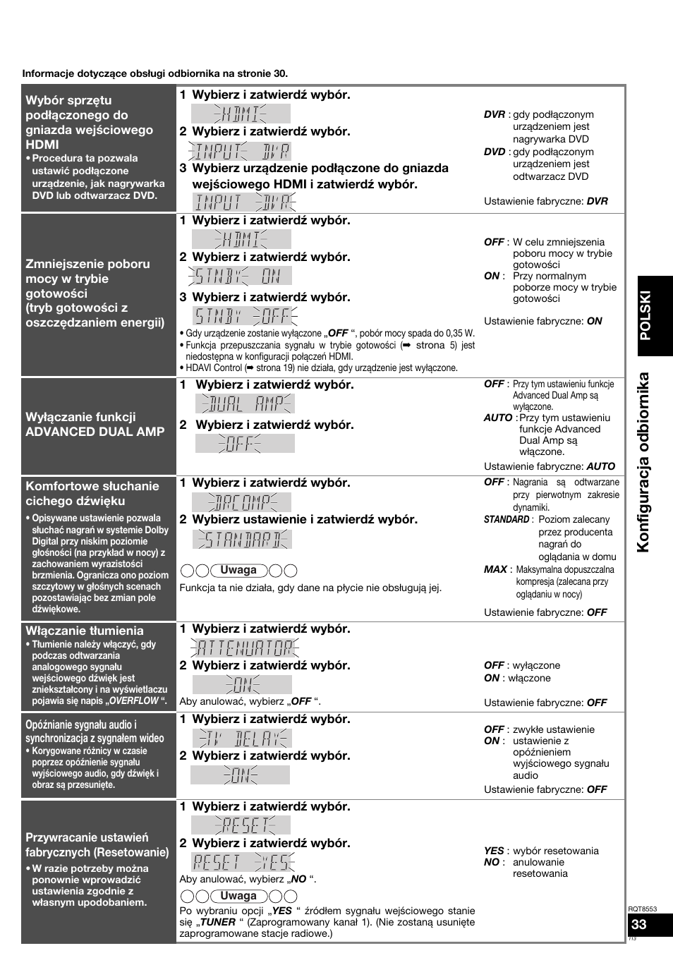 Konfiguracja odbi ornika, Polski | Panasonic SAXR57 User Manual | Page 113 / 160