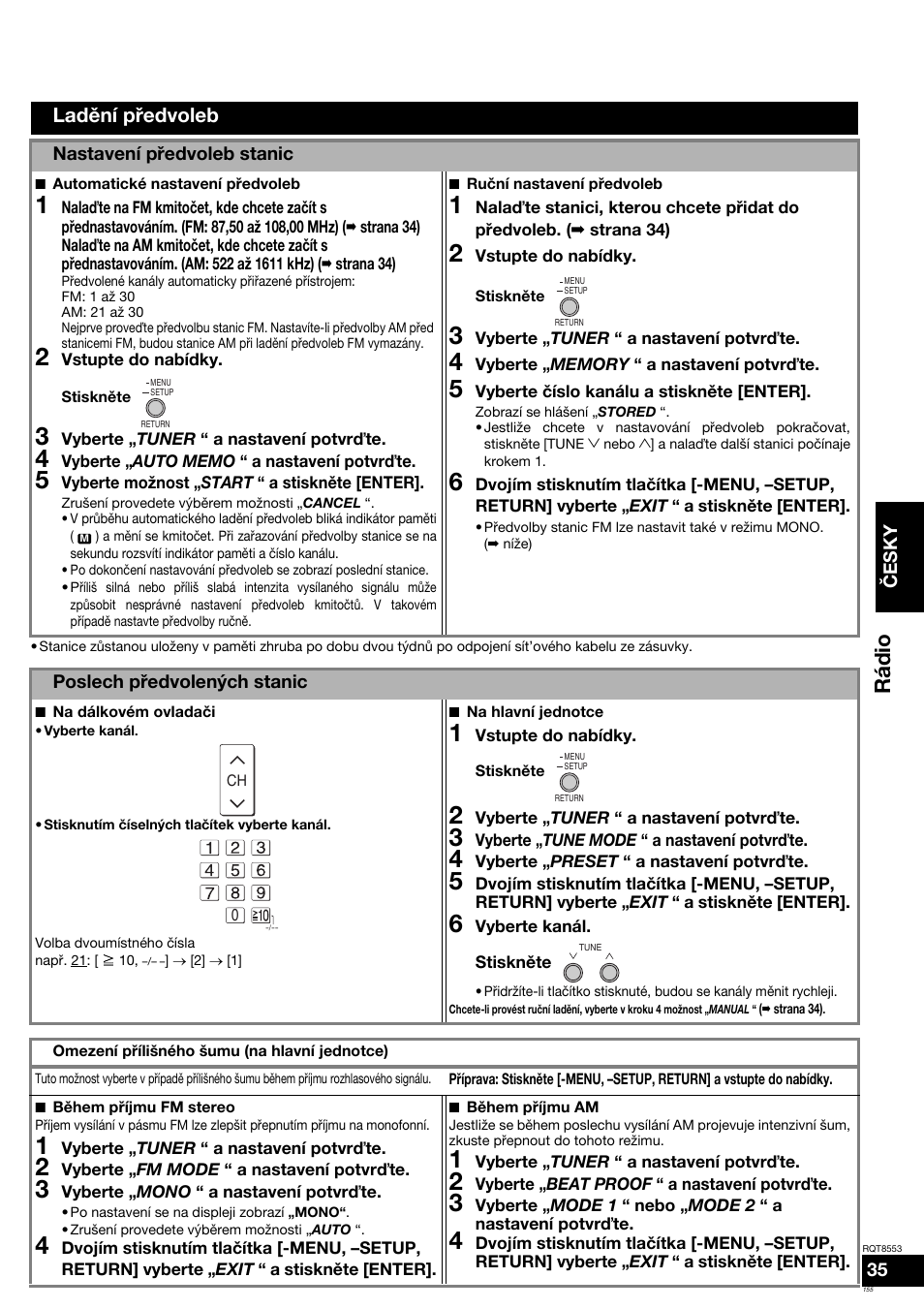 Rádio | Panasonic SAXR57 User Manual | Page 155 / 160