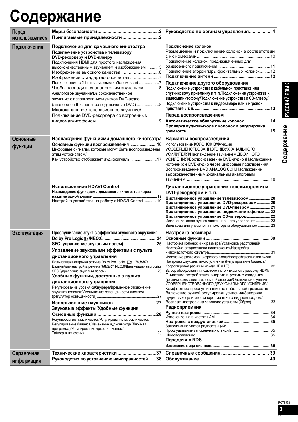 Panasonic SAXR57 User Manual | Page 43 / 160