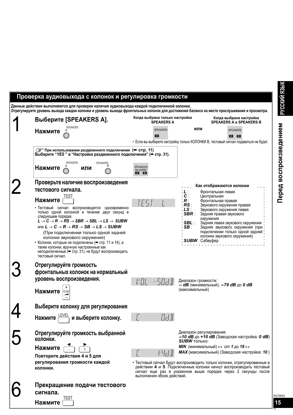 Перед во спроиз вед ением | Panasonic SAXR57 User Manual | Page 55 / 160