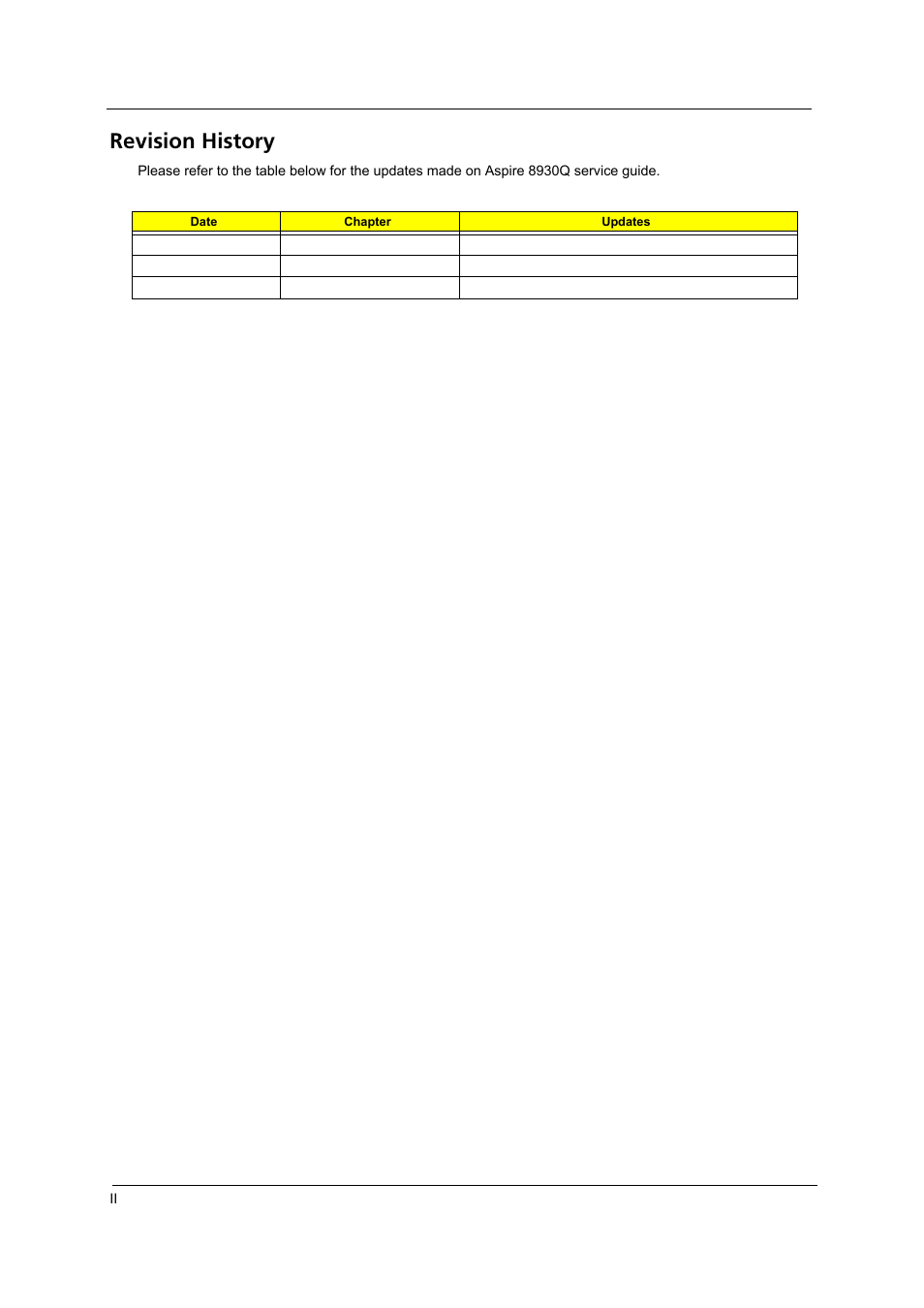 Revision history | Aspire Digital 8930Q User Manual | Page 2 / 124