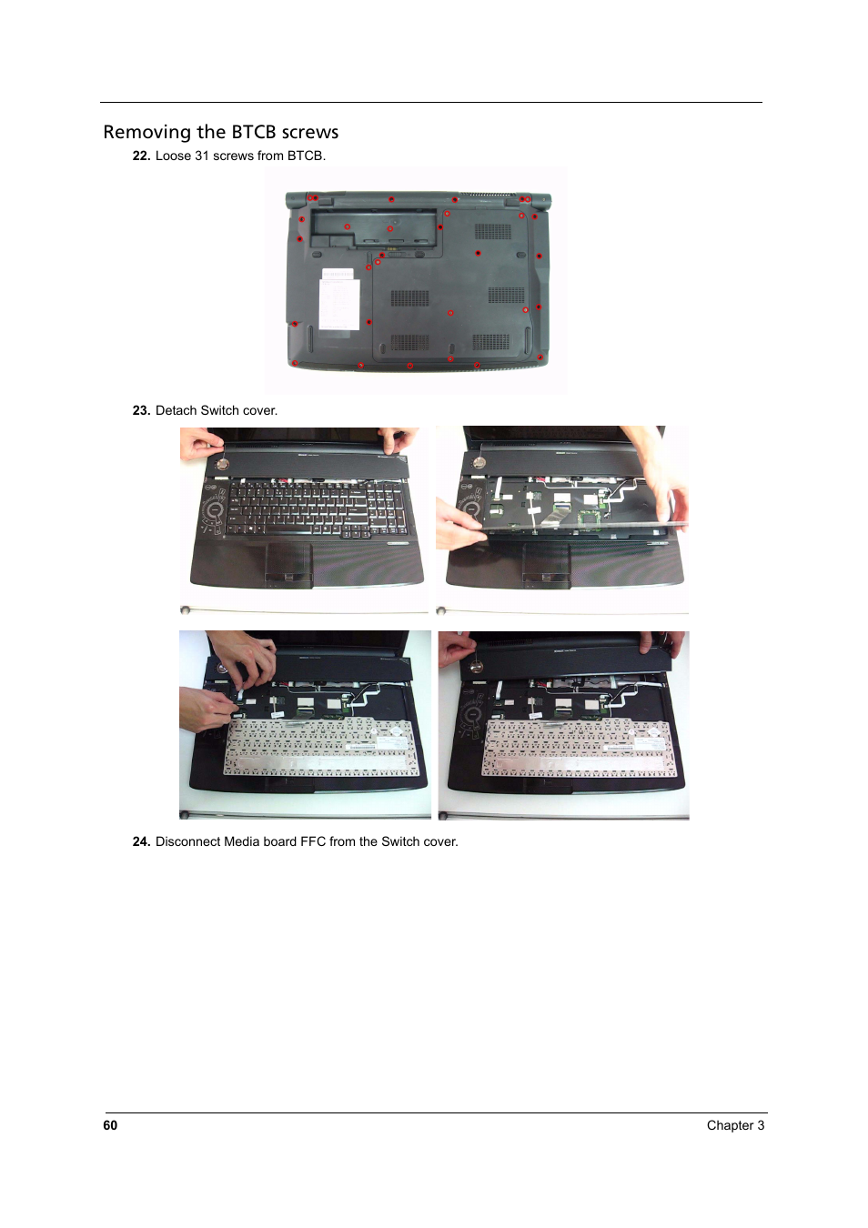 Removing the btcb screws | Aspire Digital 8930Q User Manual | Page 66 / 124
