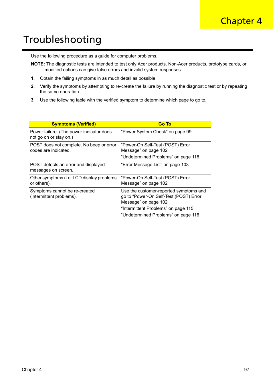 Troubleshooting, Chapter 4 | Aspire Digital 5335 User Manual | Page 107 / 154