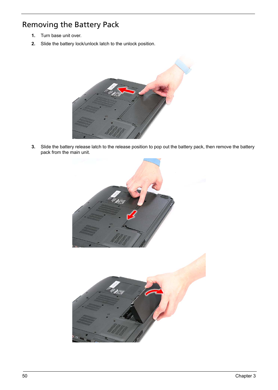 Removing the battery pack | Aspire Digital 5335 User Manual | Page 60 / 154