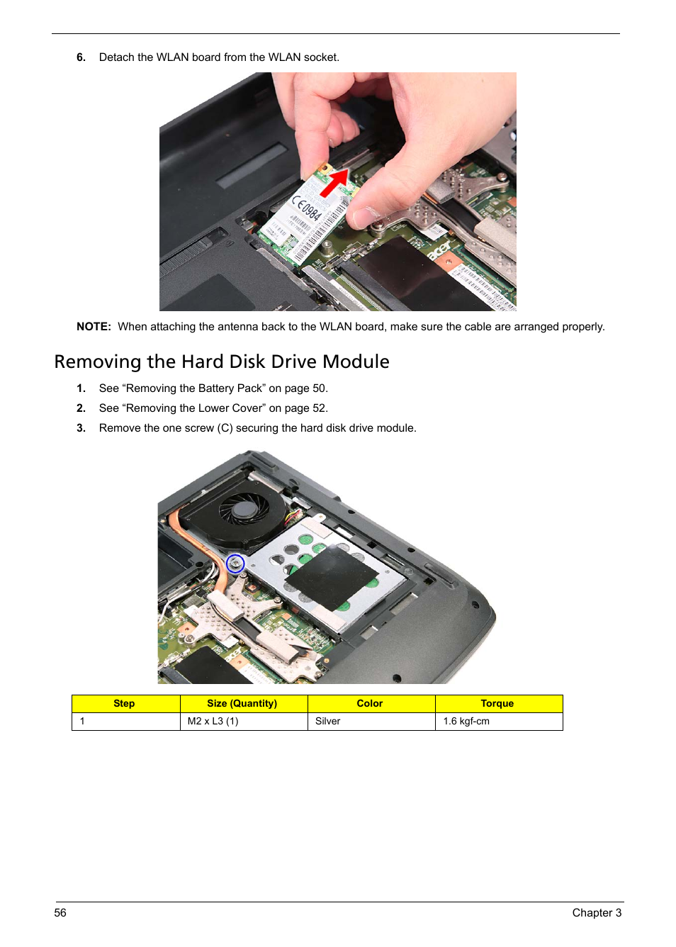 Removing the hard disk drive module | Aspire Digital 5335 User Manual | Page 66 / 154