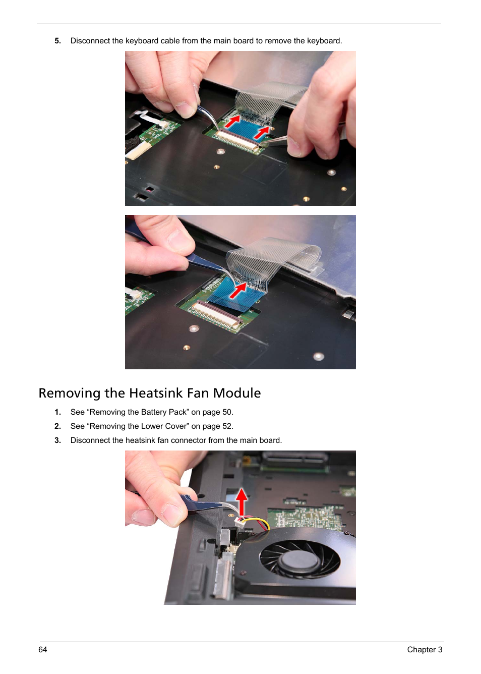 Removing the heatsink fan module | Aspire Digital 5335 User Manual | Page 74 / 154