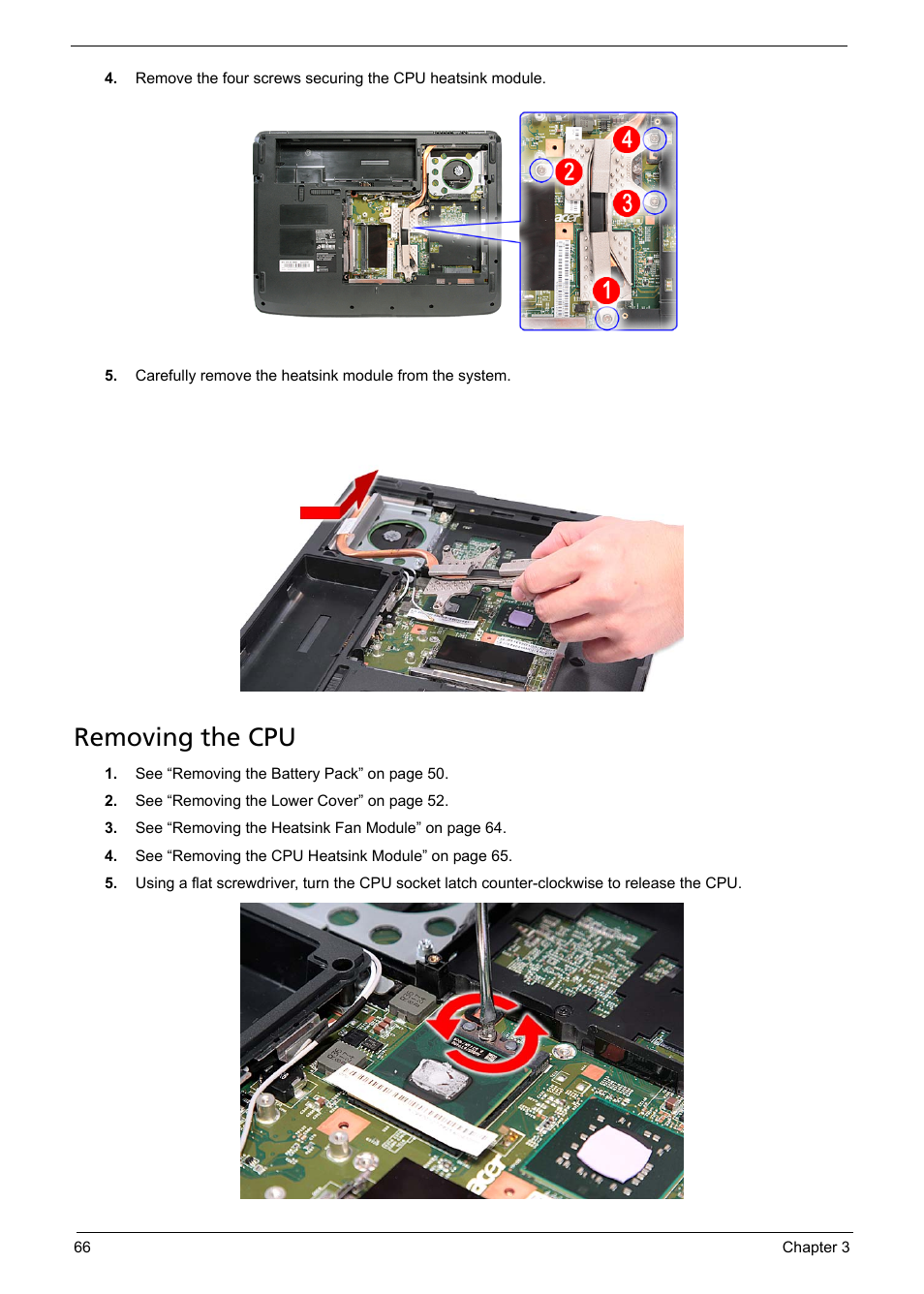 Removing the cpu | Aspire Digital 5335 User Manual | Page 76 / 154
