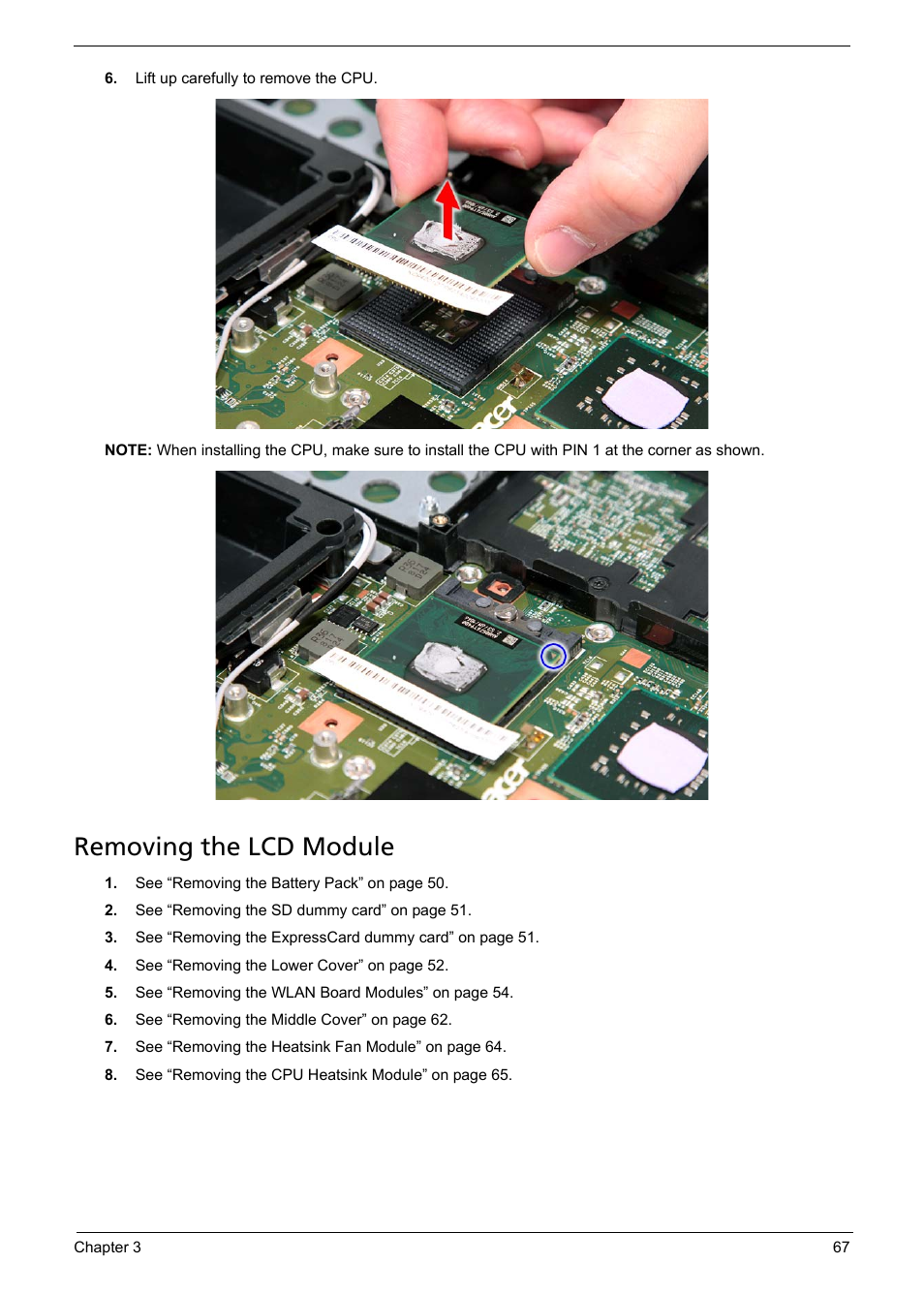 Removing the lcd module | Aspire Digital 5335 User Manual | Page 77 / 154