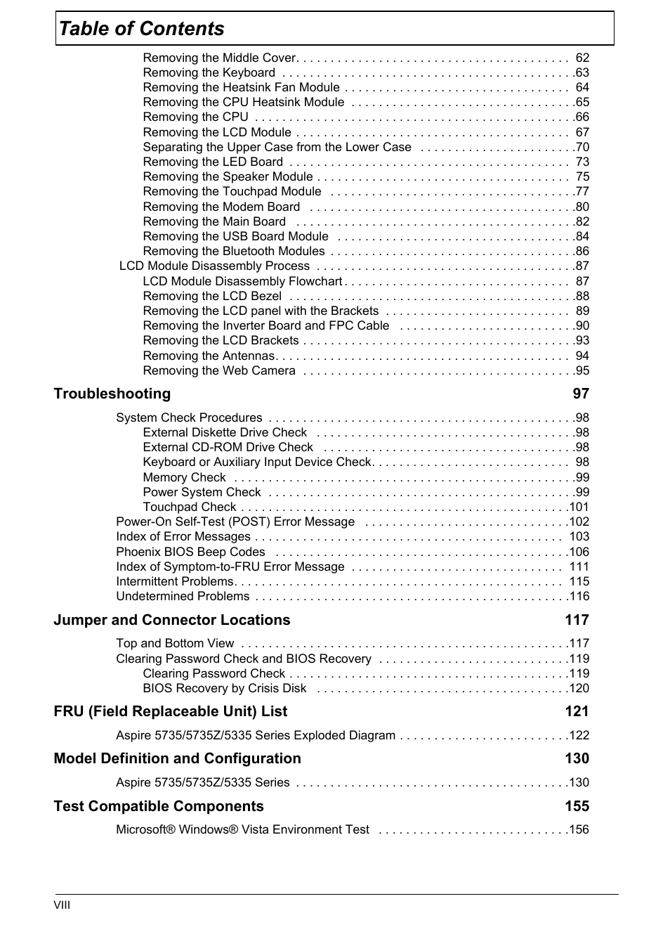 Aspire Digital 5335 User Manual | Page 8 / 154