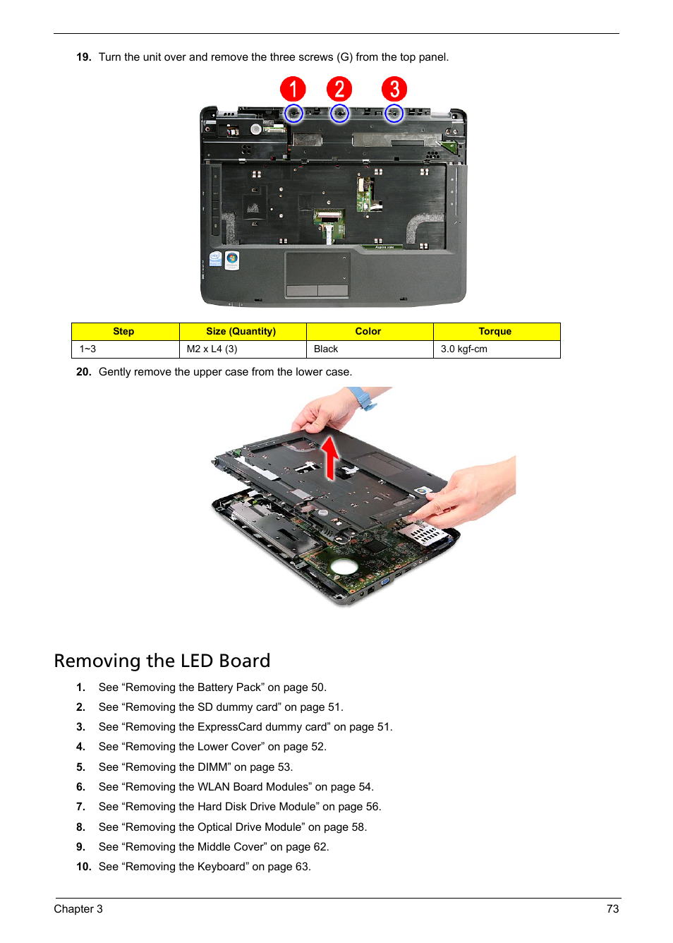 Removing the led board | Aspire Digital 5335 User Manual | Page 83 / 154