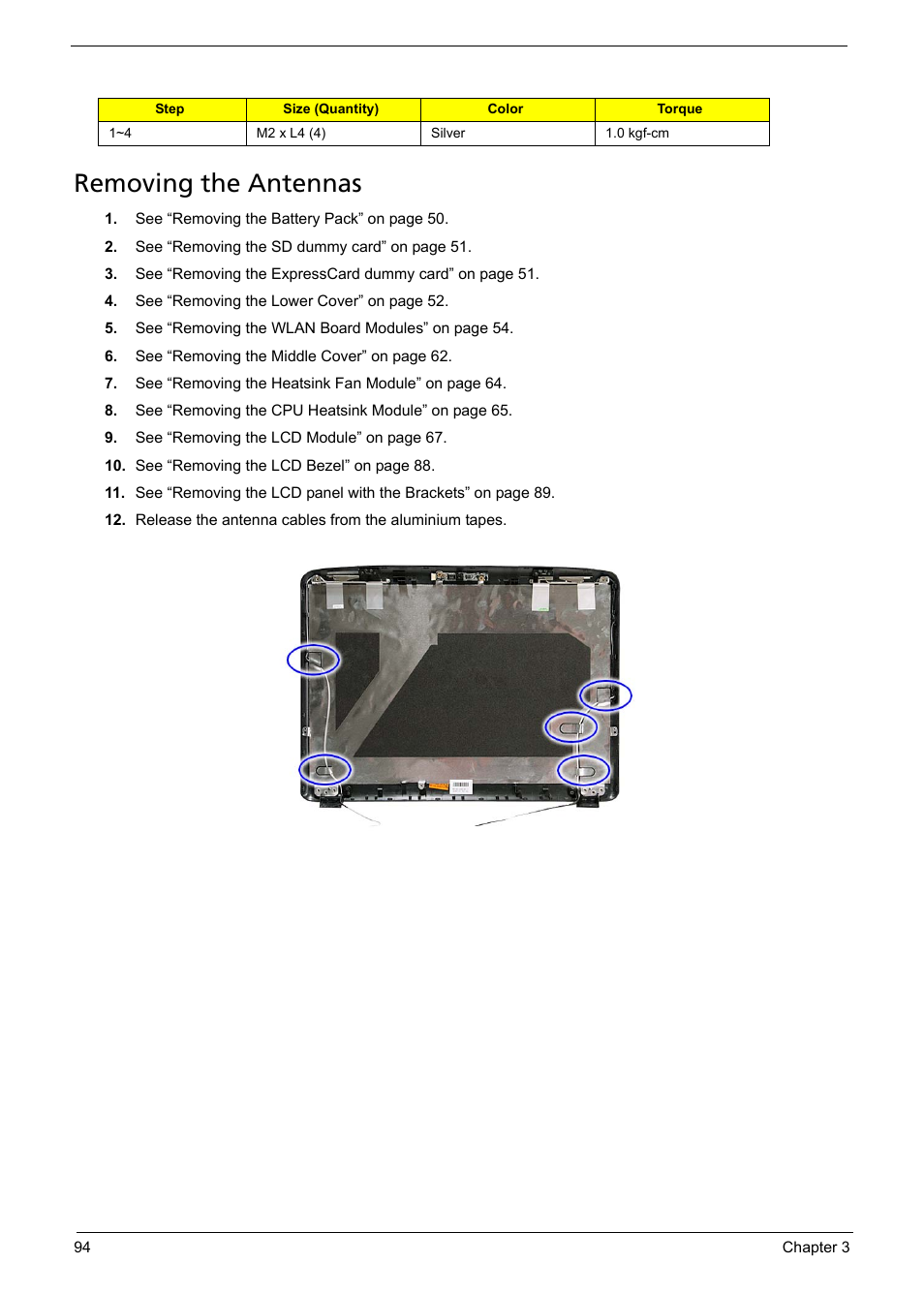 Removing the antennas | Aspire Digital 5235 User Manual | Page 106 / 156