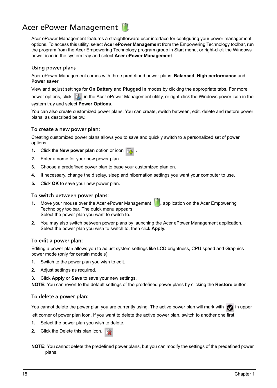 Acer epower management | Aspire Digital 5235 User Manual | Page 28 / 156