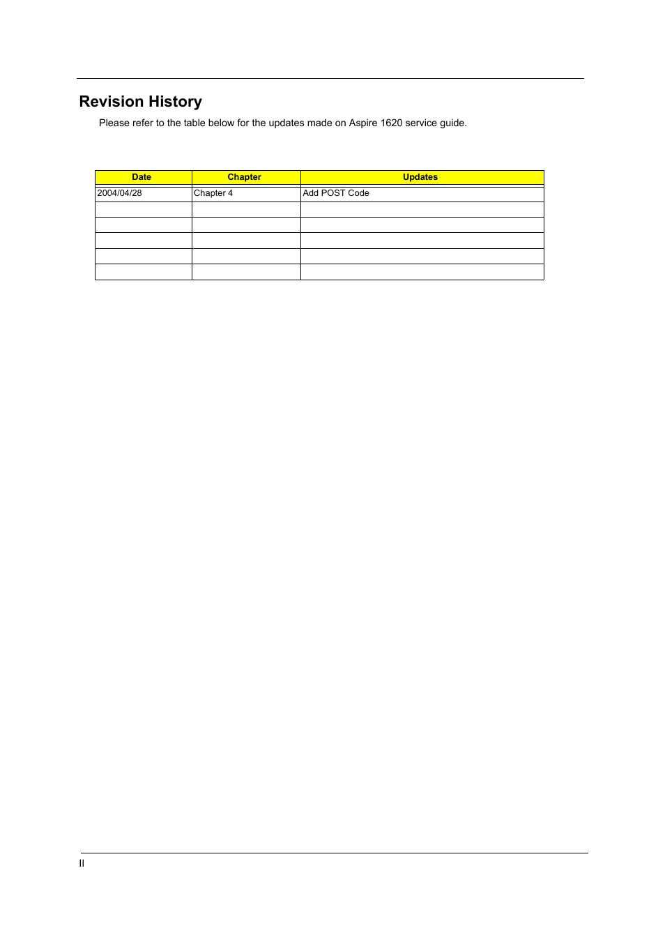 Revision history | Aspire Digital 1620 User Manual | Page 2 / 134