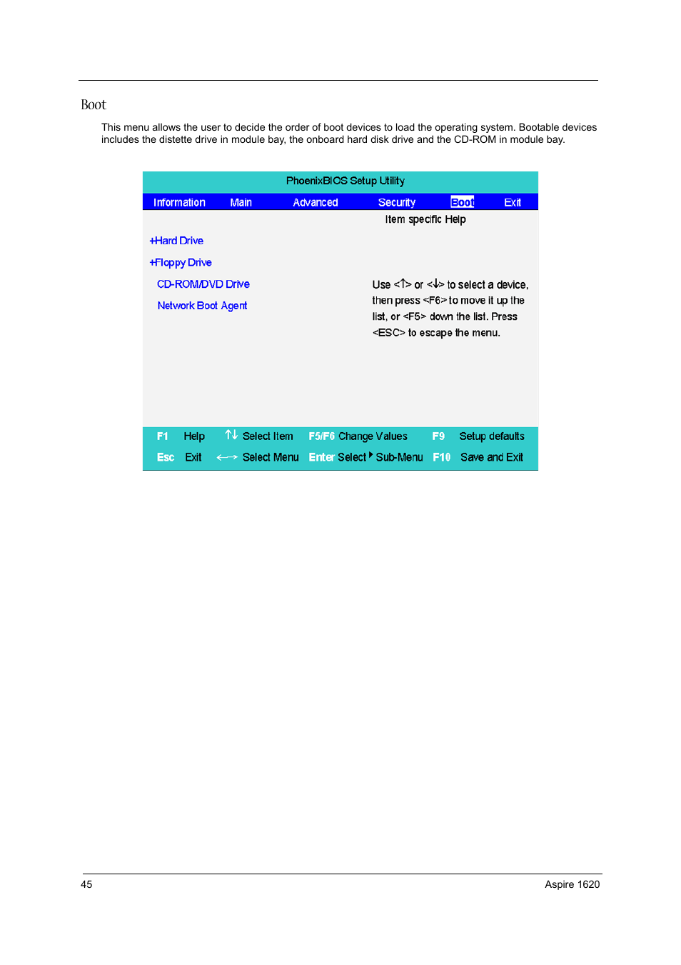 Boot | Aspire Digital 1620 User Manual | Page 54 / 134