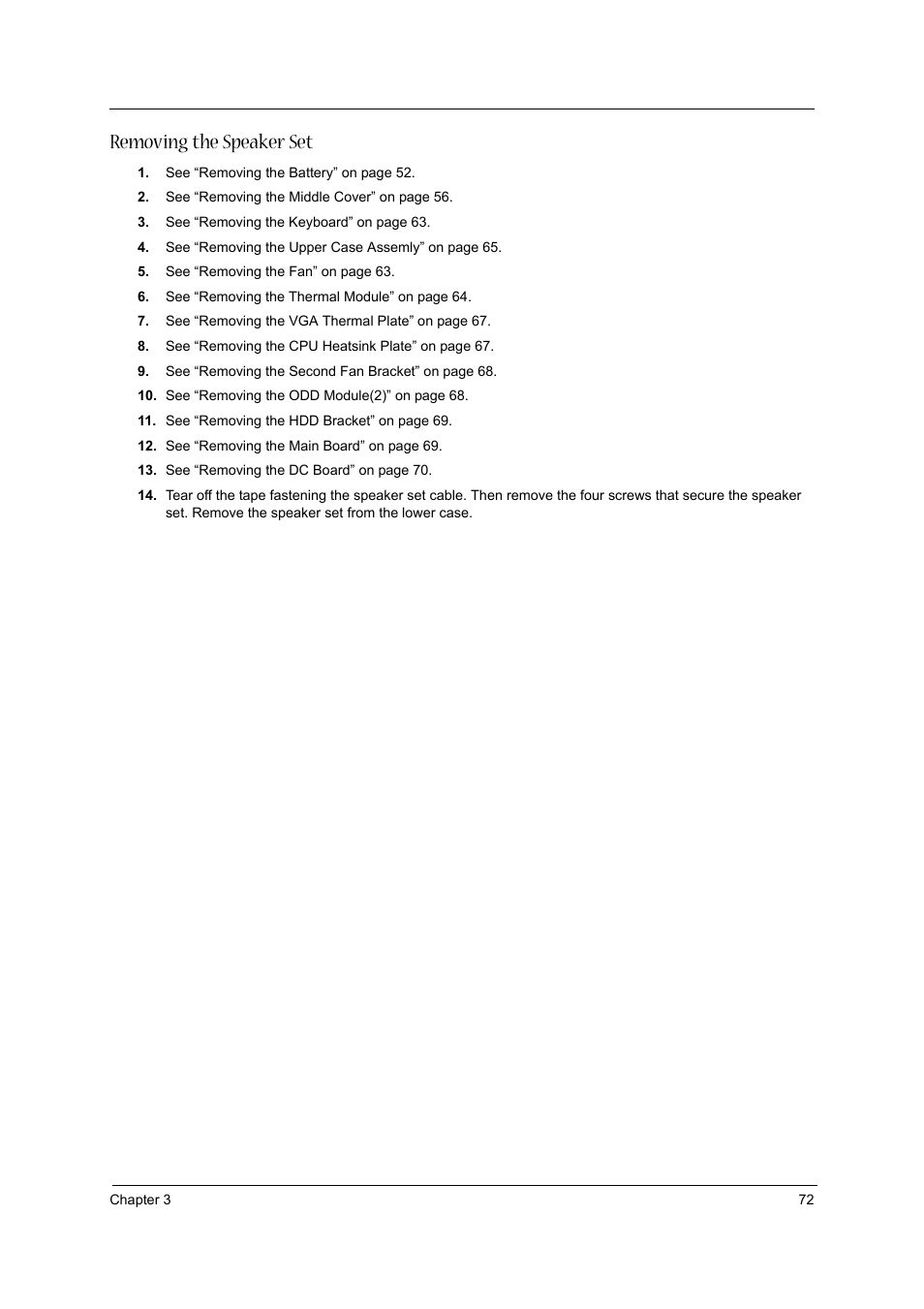 Removing the speaker set | Aspire Digital 1620 User Manual | Page 81 / 134