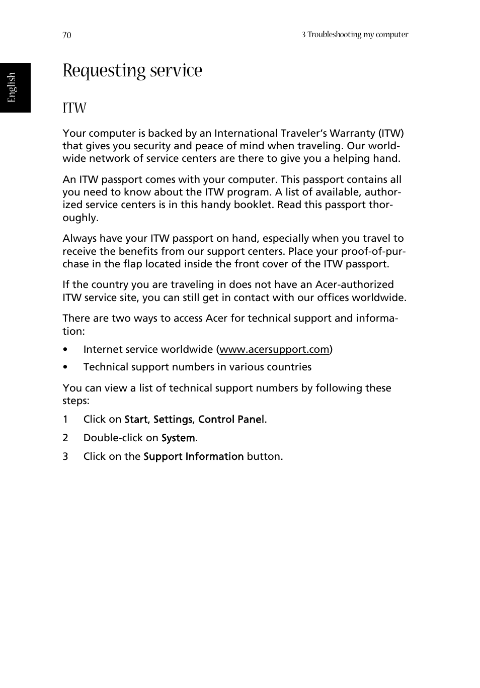 Requesting service | Aspire Digital ASPIRE 1410 User Manual | Page 78 / 105