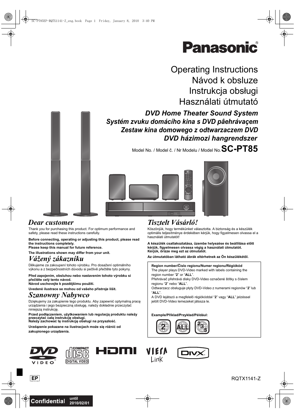 Panasonic SCPT85 User Manual | 94 pages