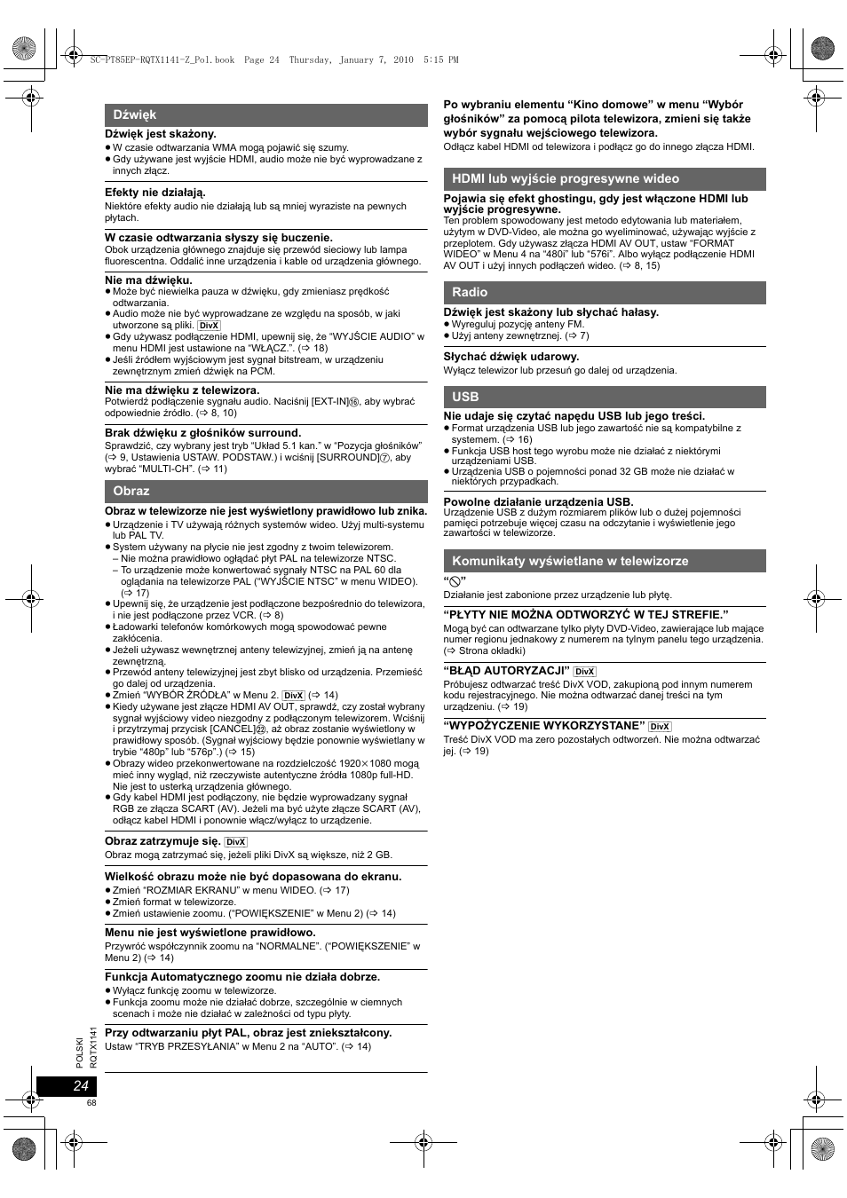 Panasonic SCPT85 User Manual | Page 68 / 94