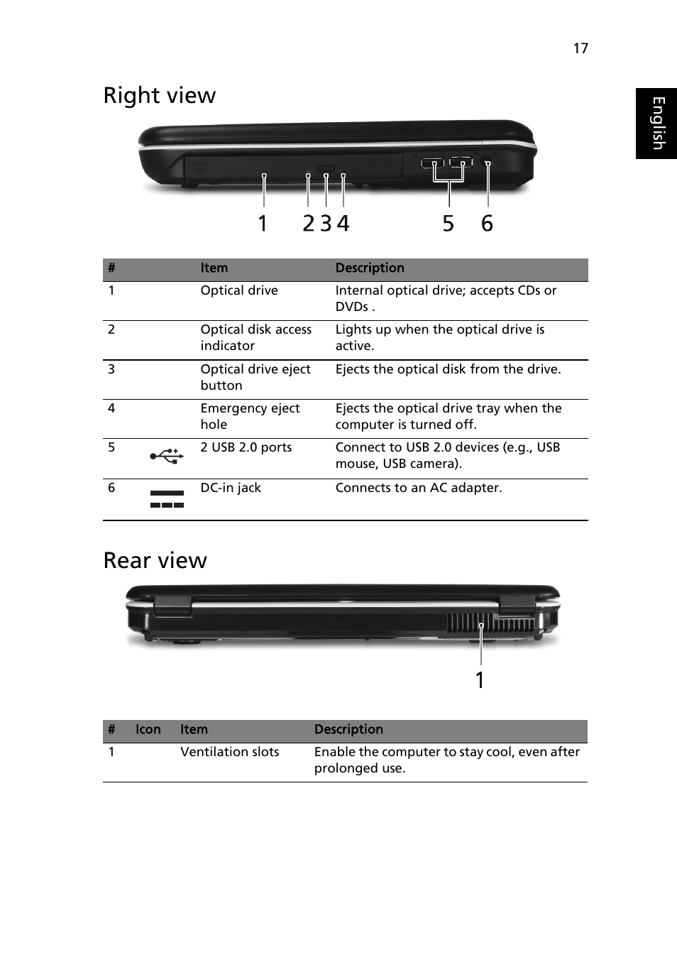 Right view, Rear view, Right view rear view | Aspire Digital 4715Z User Manual | Page 37 / 106