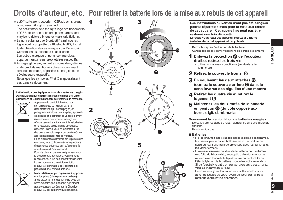 Panasonic RPBTD10E User Manual | Page 25 / 122