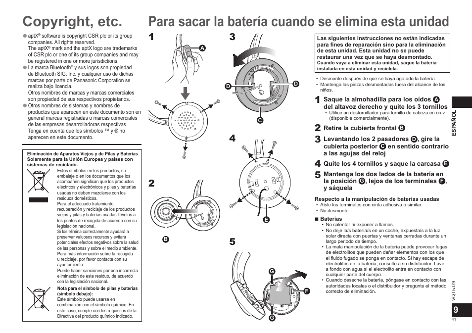 Panasonic RPBTD10E User Manual | Page 41 / 122
