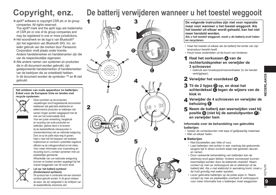 Panasonic RPBTD10E User Manual | Page 49 / 122