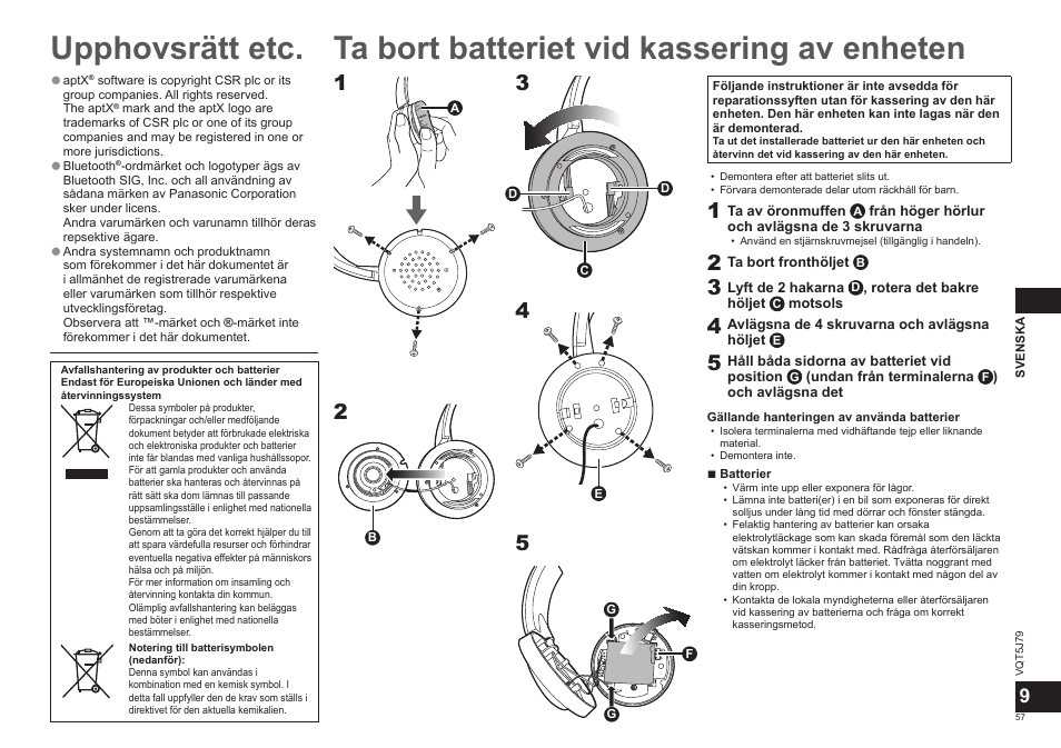 Panasonic RPBTD10E User Manual | Page 57 / 122