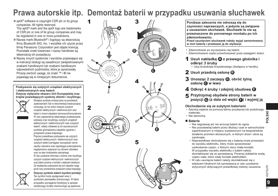 Panasonic RPBTD10E User Manual | Page 81 / 122