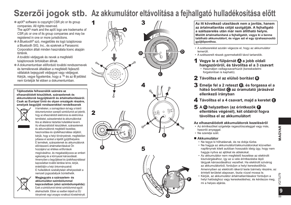 Panasonic RPBTD10E User Manual | Page 89 / 122