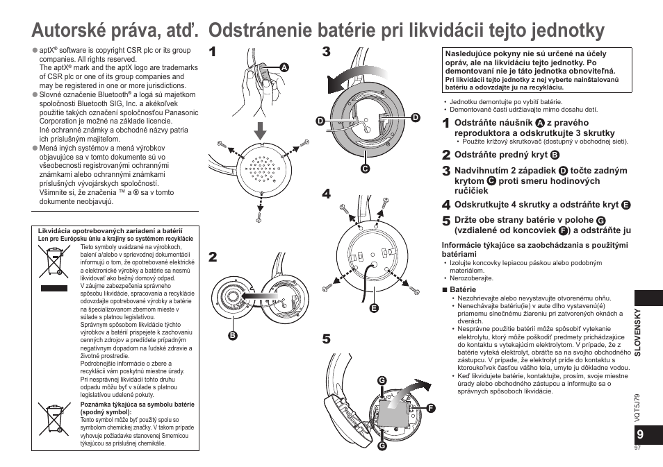 Panasonic RPBTD10E User Manual | Page 97 / 122