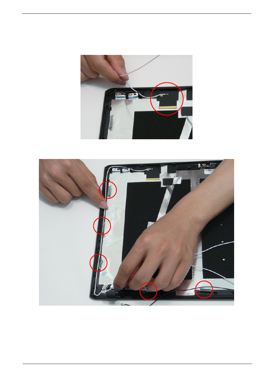 Lcd module reassembly procedure, Replacing the antennas | Aspire Digital 5534 User Manual | Page 113 / 224