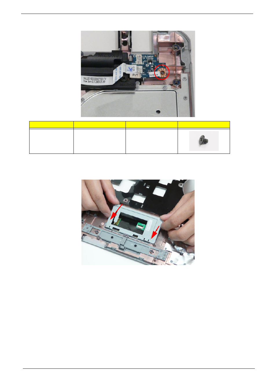 Replacing the touchpad bracket | Aspire Digital 5534 User Manual | Page 138 / 224