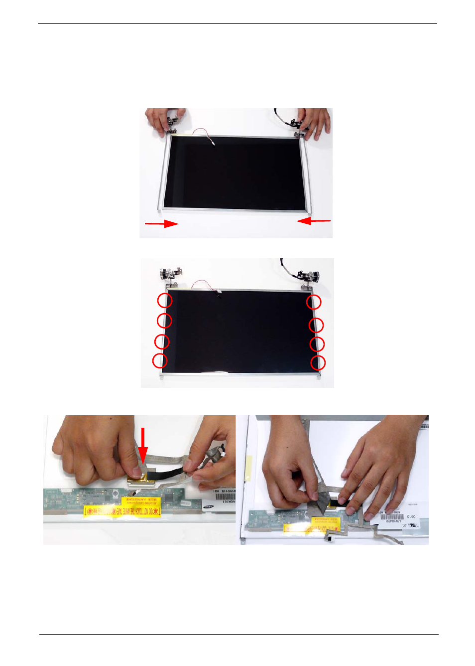 Lcd module reassembly procedure, Replacing the lcd panel | Aspire Digital 6930 series User Manual | Page 105 / 238