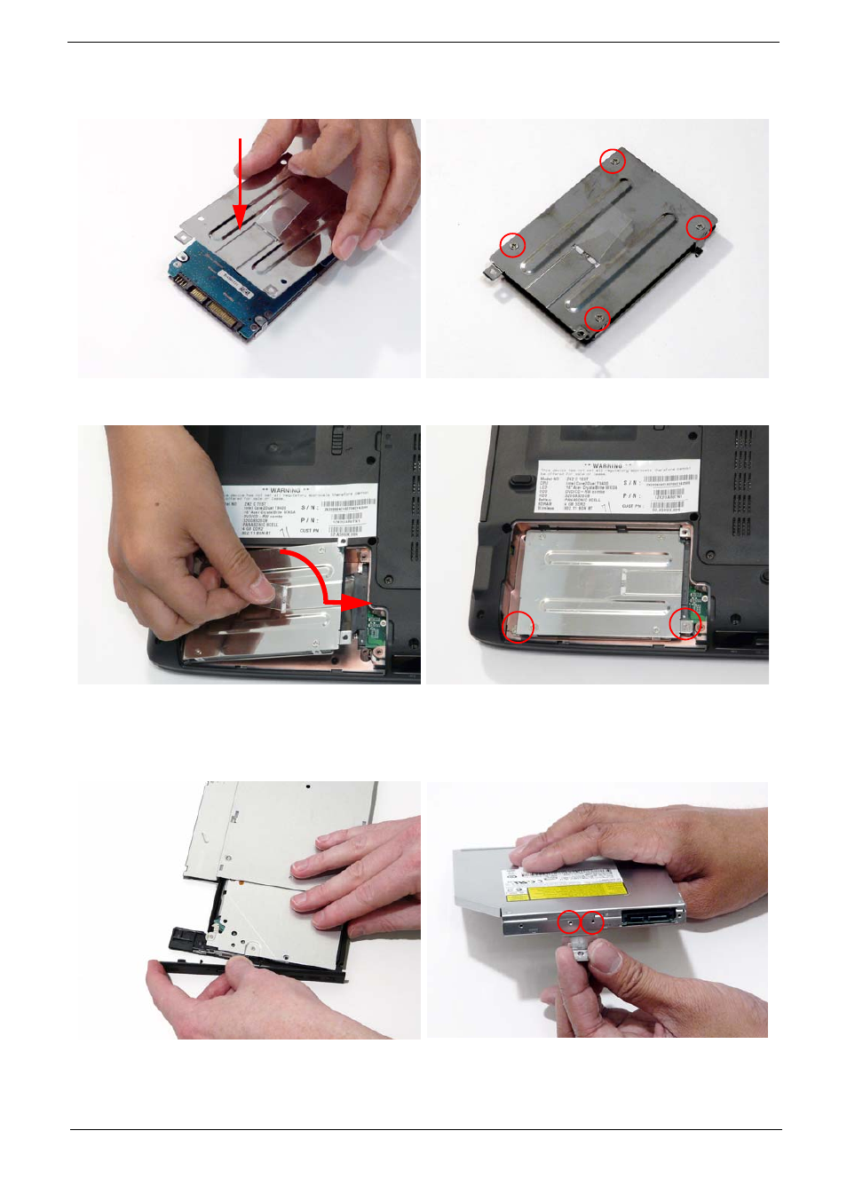 Replacing the second hard disk drive module, Replacing the odd module | Aspire Digital 6930 series User Manual | Page 127 / 238