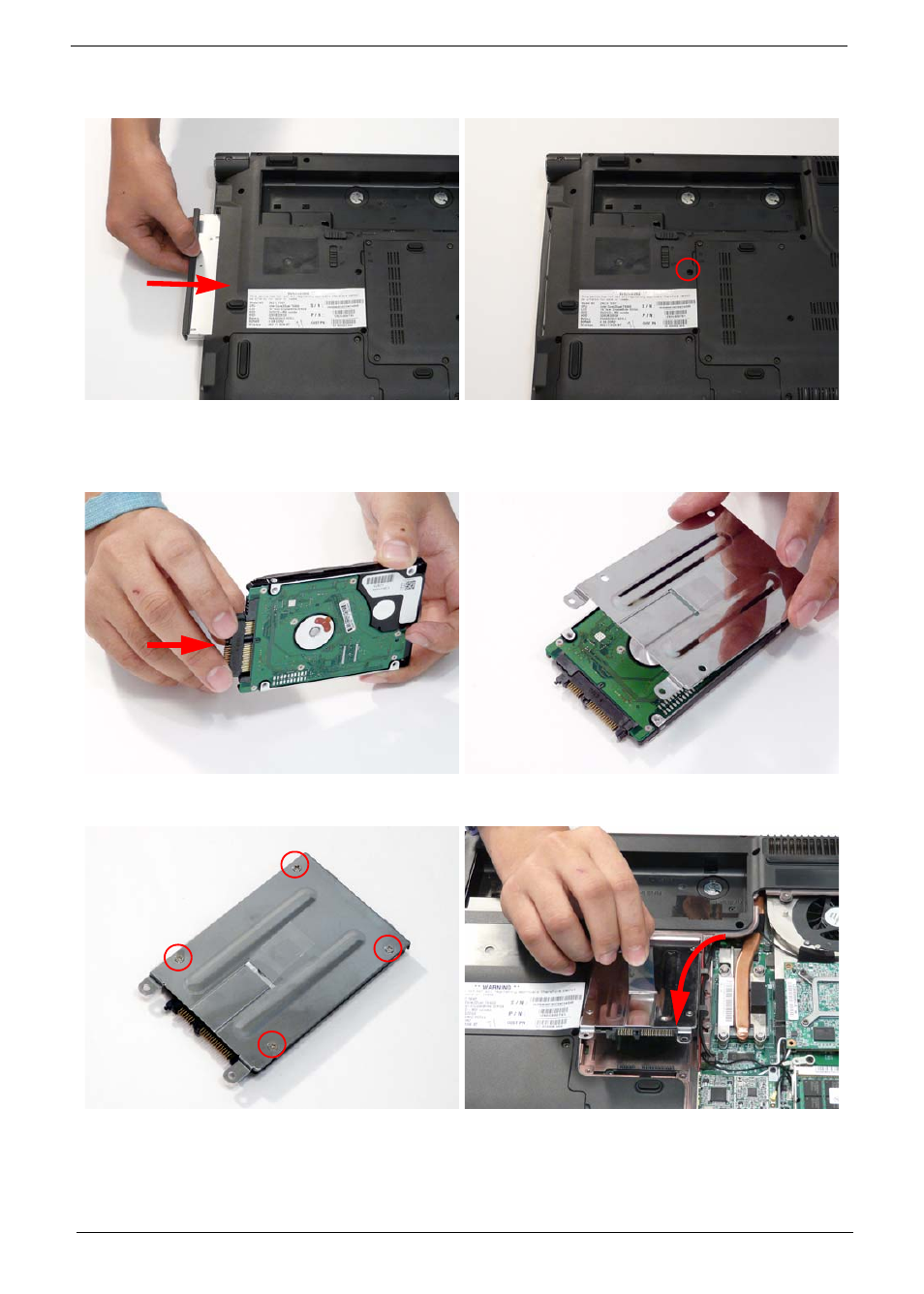 Replacing the main hard disk drive module | Aspire Digital 6930 series User Manual | Page 128 / 238