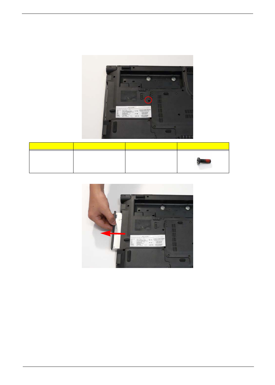 Removing the optical disk drive module | Aspire Digital 6930 series User Manual | Page 71 / 238